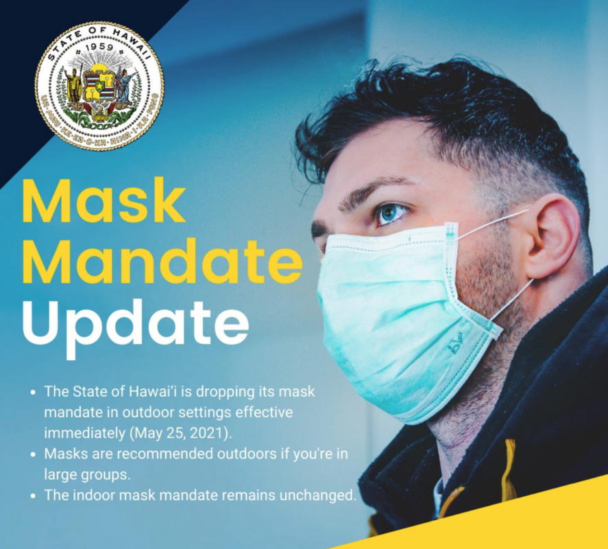Hawaii's governor drops outdoor mask mandate