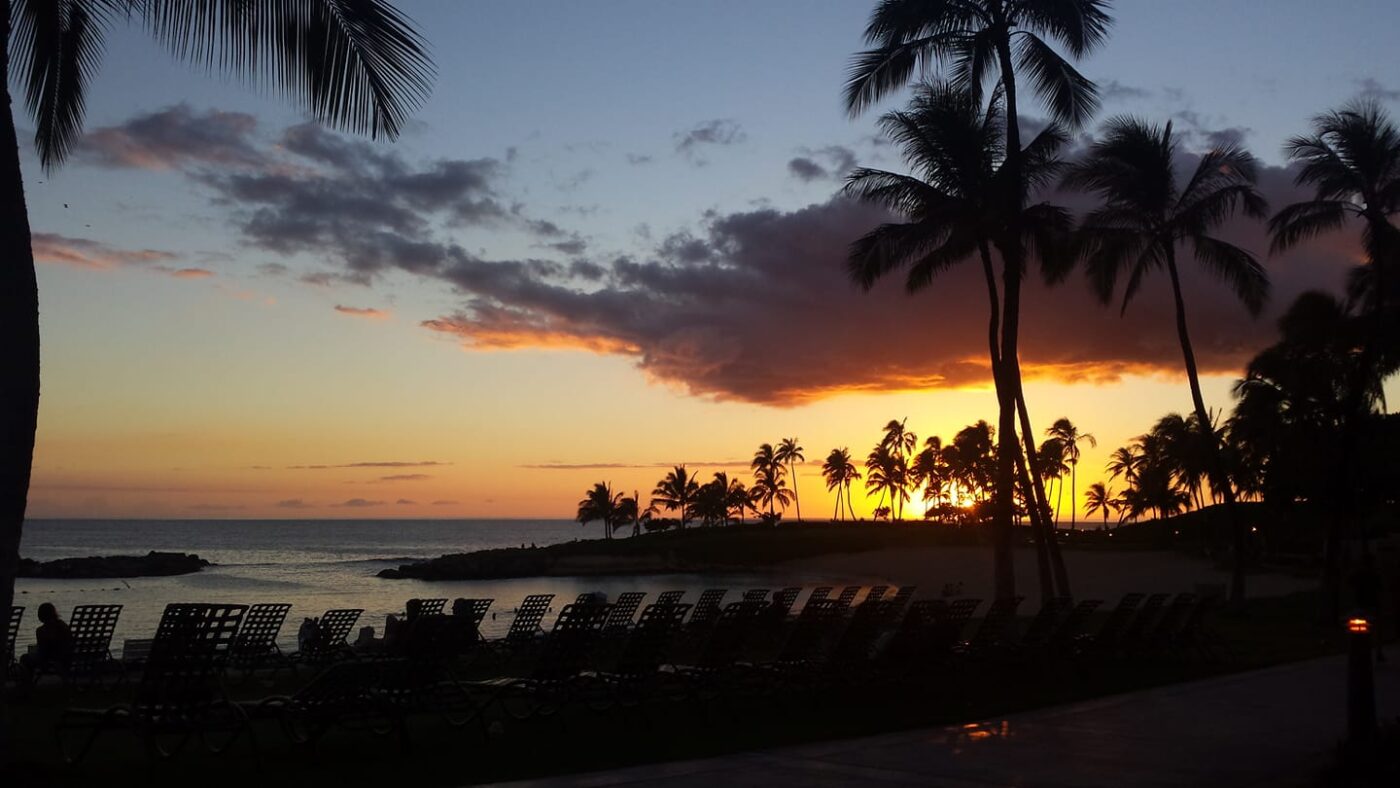Aloha Friday Photo: Ko Olina Sunset Behind the Coconut Trees