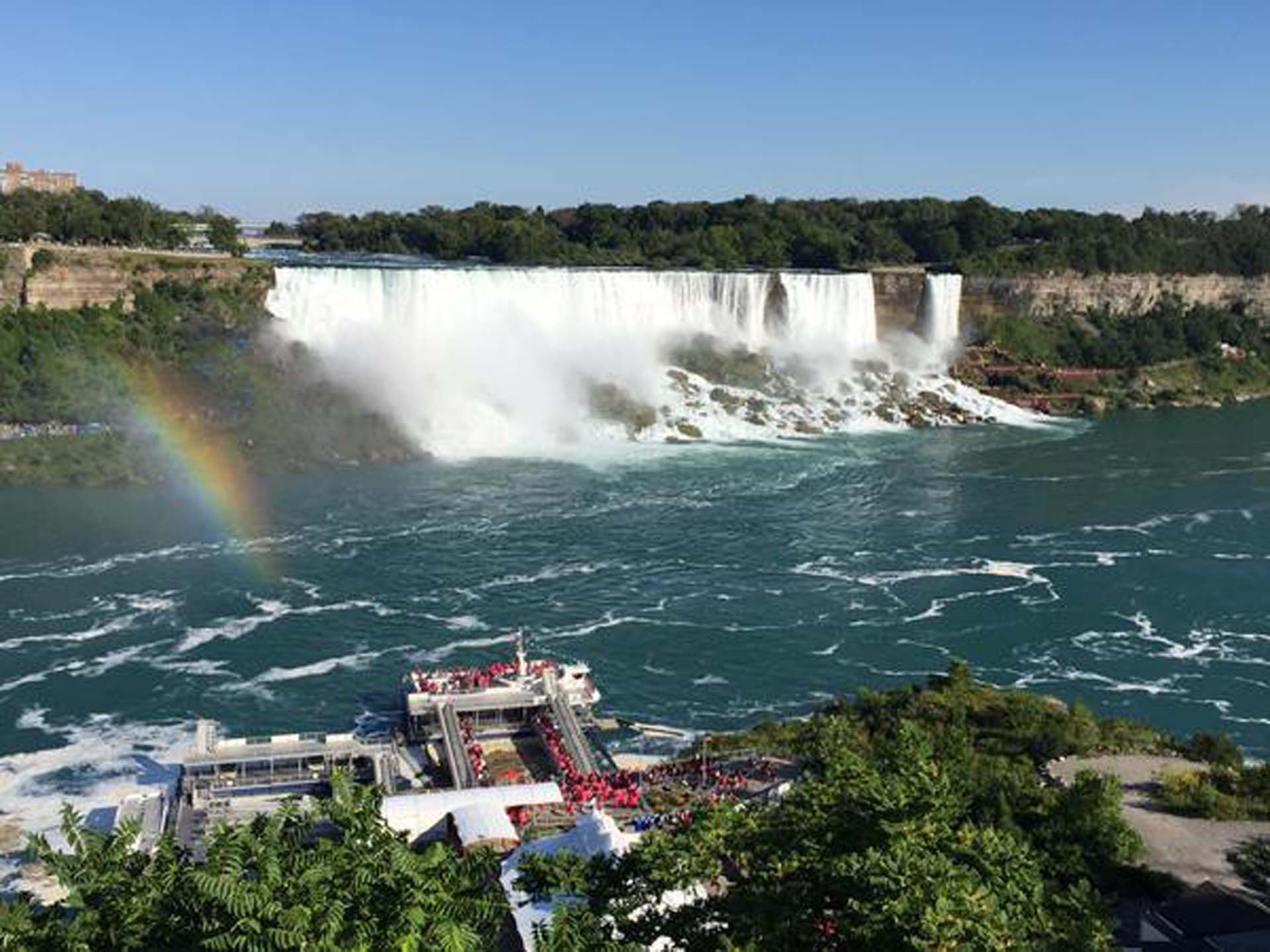 Niagara Falls Horseshoe Falls with mist rising the most famous of all day trips from toronto